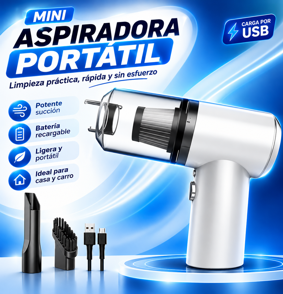 Mini Aspiradora Portátil
