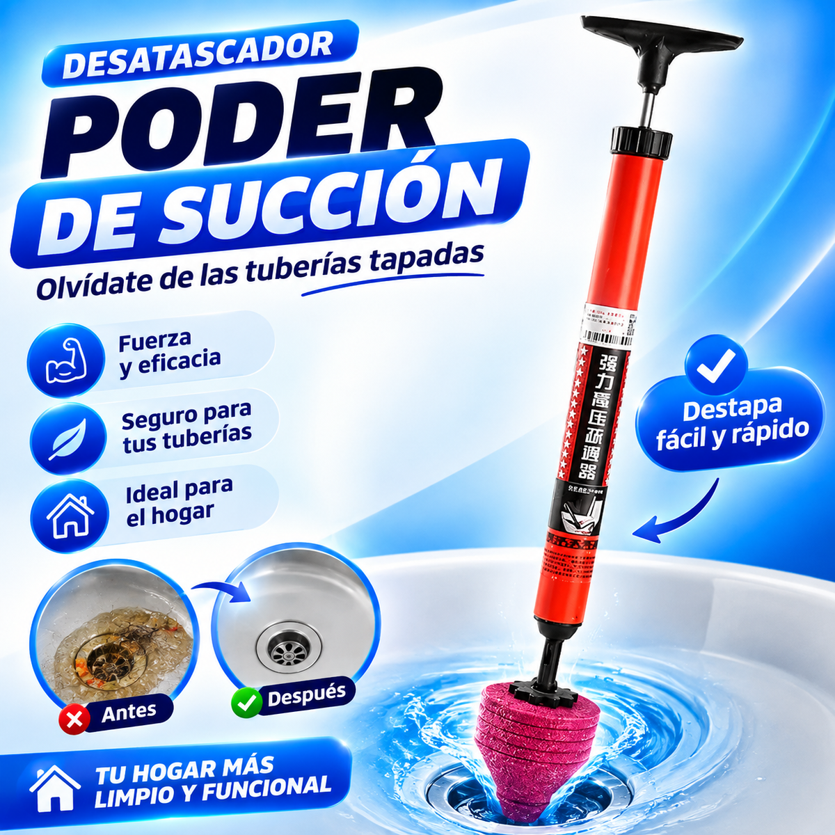 Destapador de tuberías a presión