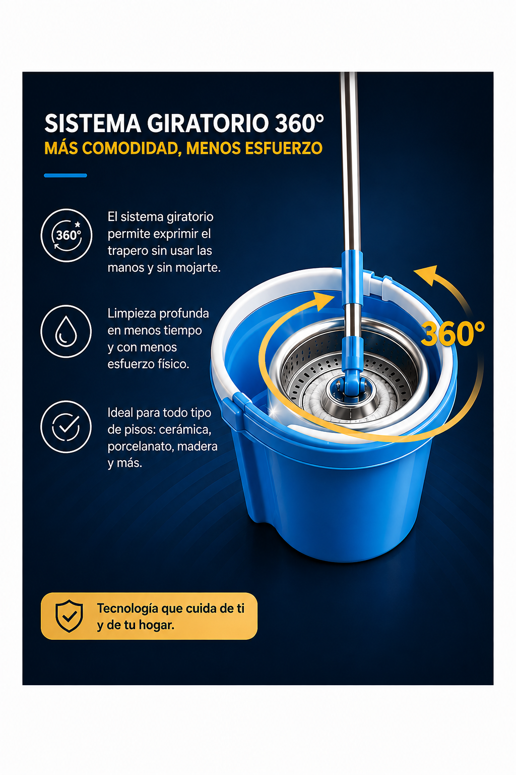 Trapero Giratorio 360° Trapeador Valde