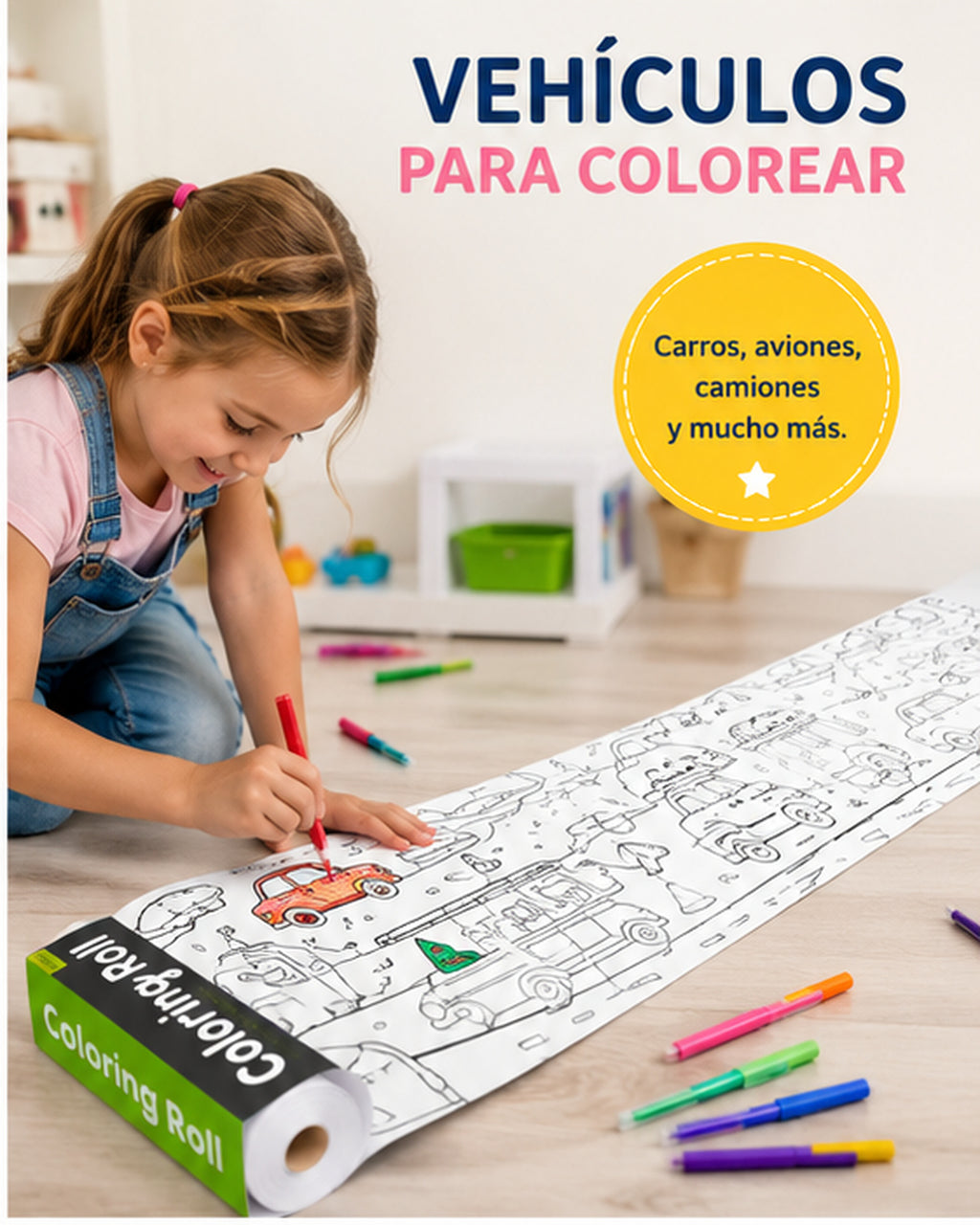 ROLLO PAPEL X 5 METROS DIBUJO VEHÍCULOS