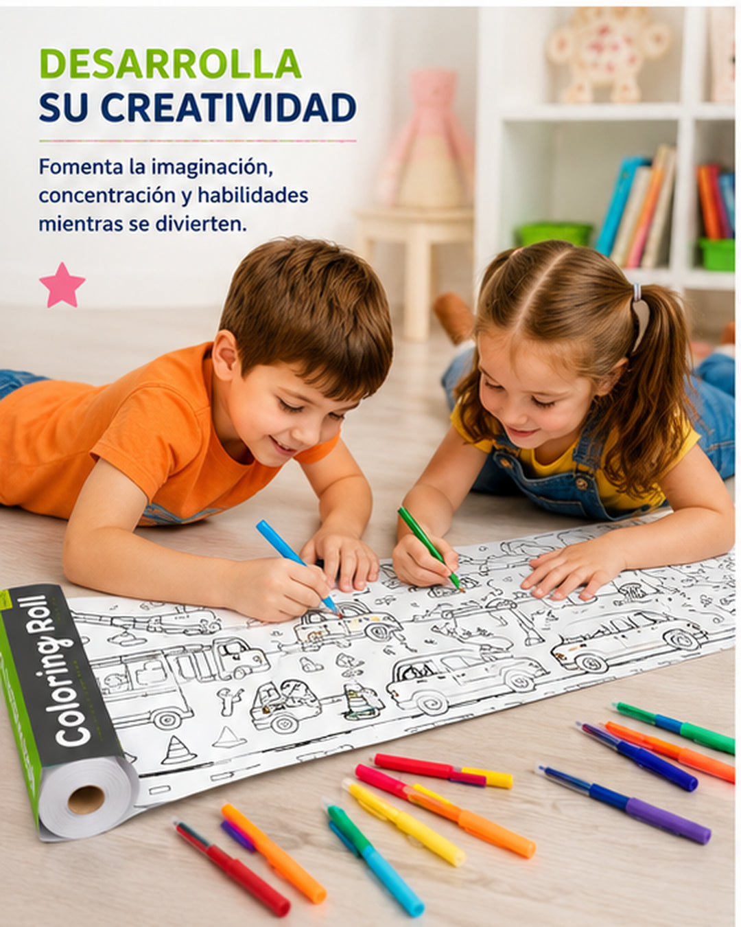 ROLLO PAPEL X 5 METROS DIBUJO VEHÍCULOS