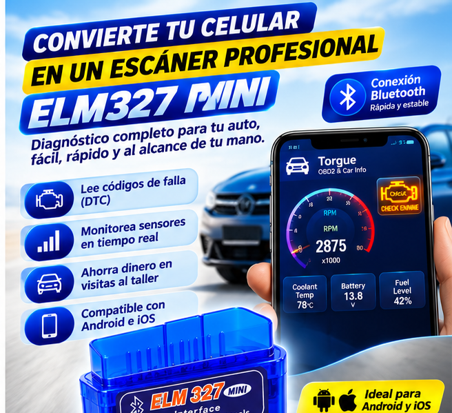 Escaner Elm327 V2.1 Automotriz OBD2